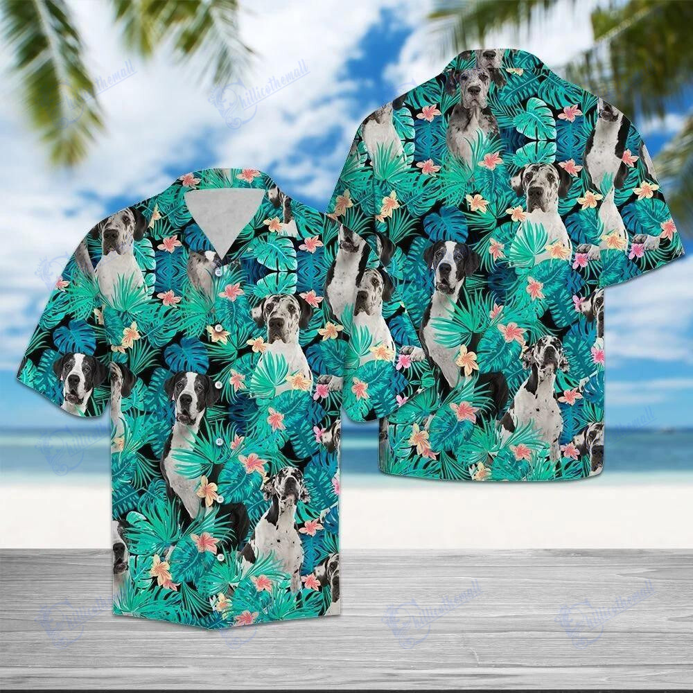 Chillicothemall Great Dane Tropical Hawaiian Shirt