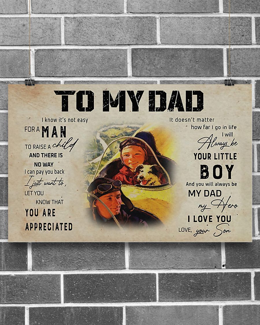 Professions Poster – Pilot To My Dad Horizontal Canvas And Poster | Wall Decor Visual Art