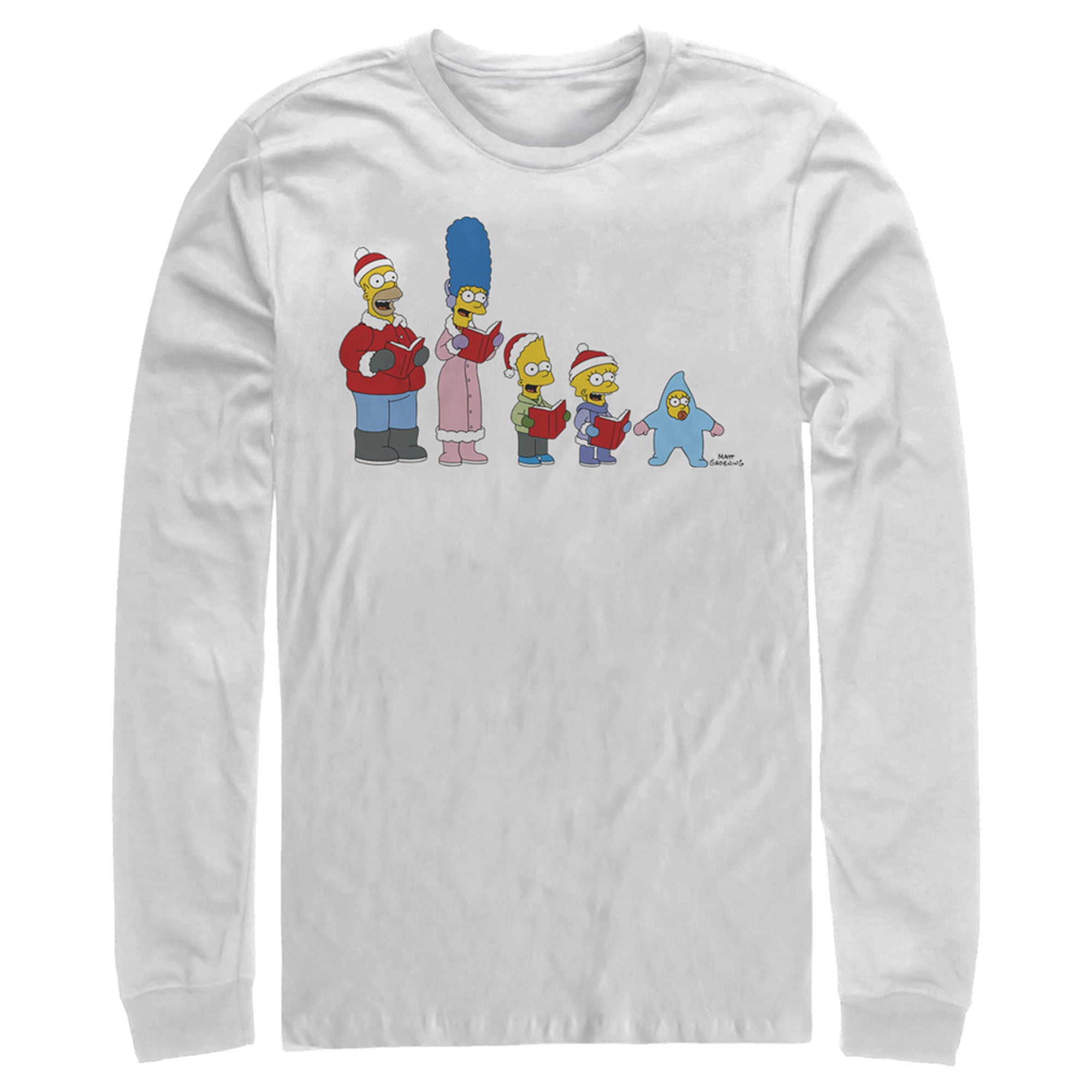 The Simpsons Men’S Family Christmas Carols  Long Sleeve Shirt