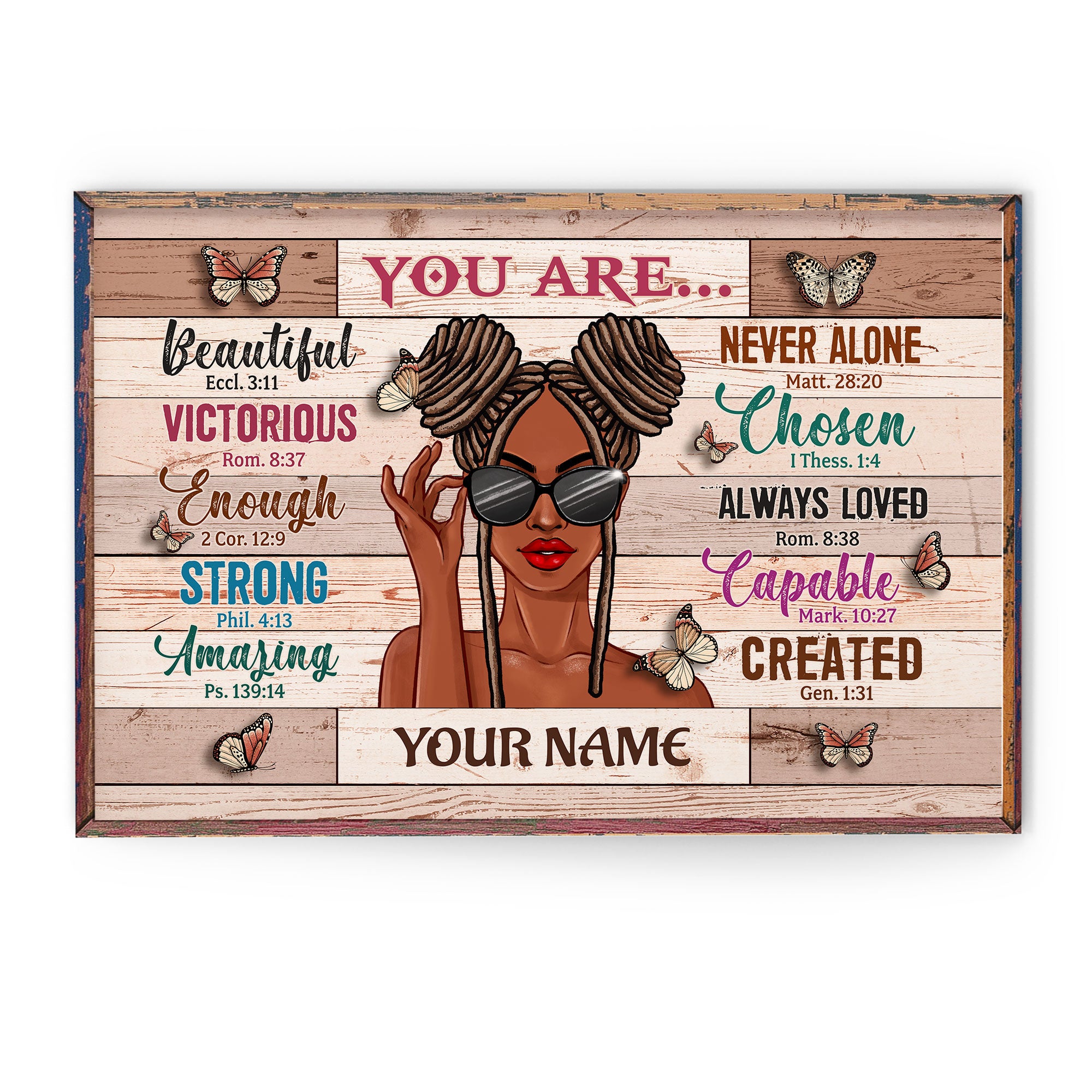 You Are Beautiful Victorious – Personalized Poster/Canvas – Birthday Gift For Black Girl – Black Girl