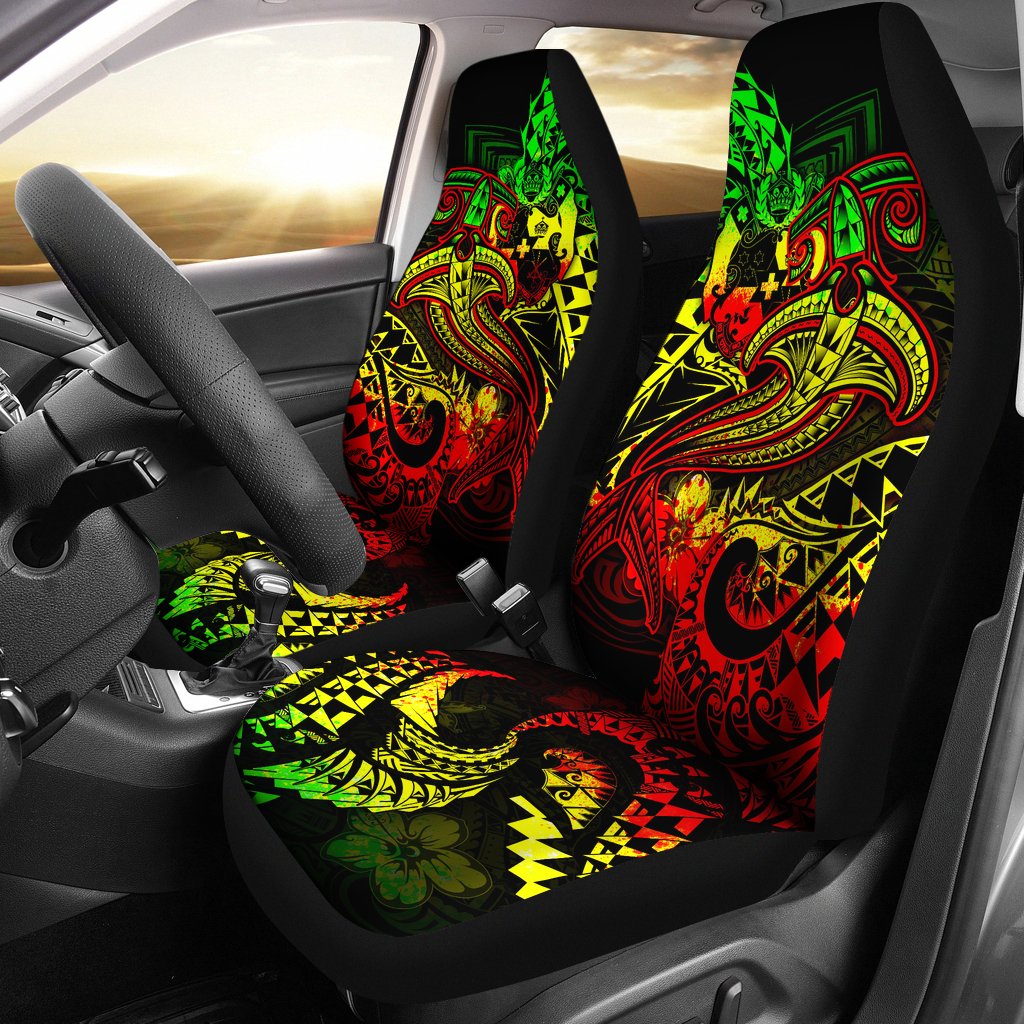 Tonga Car Seat Covers – Reggae Shark Polynesian Tattoo – BN18