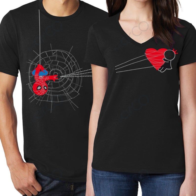 Spiderman Matching Couple Shirts