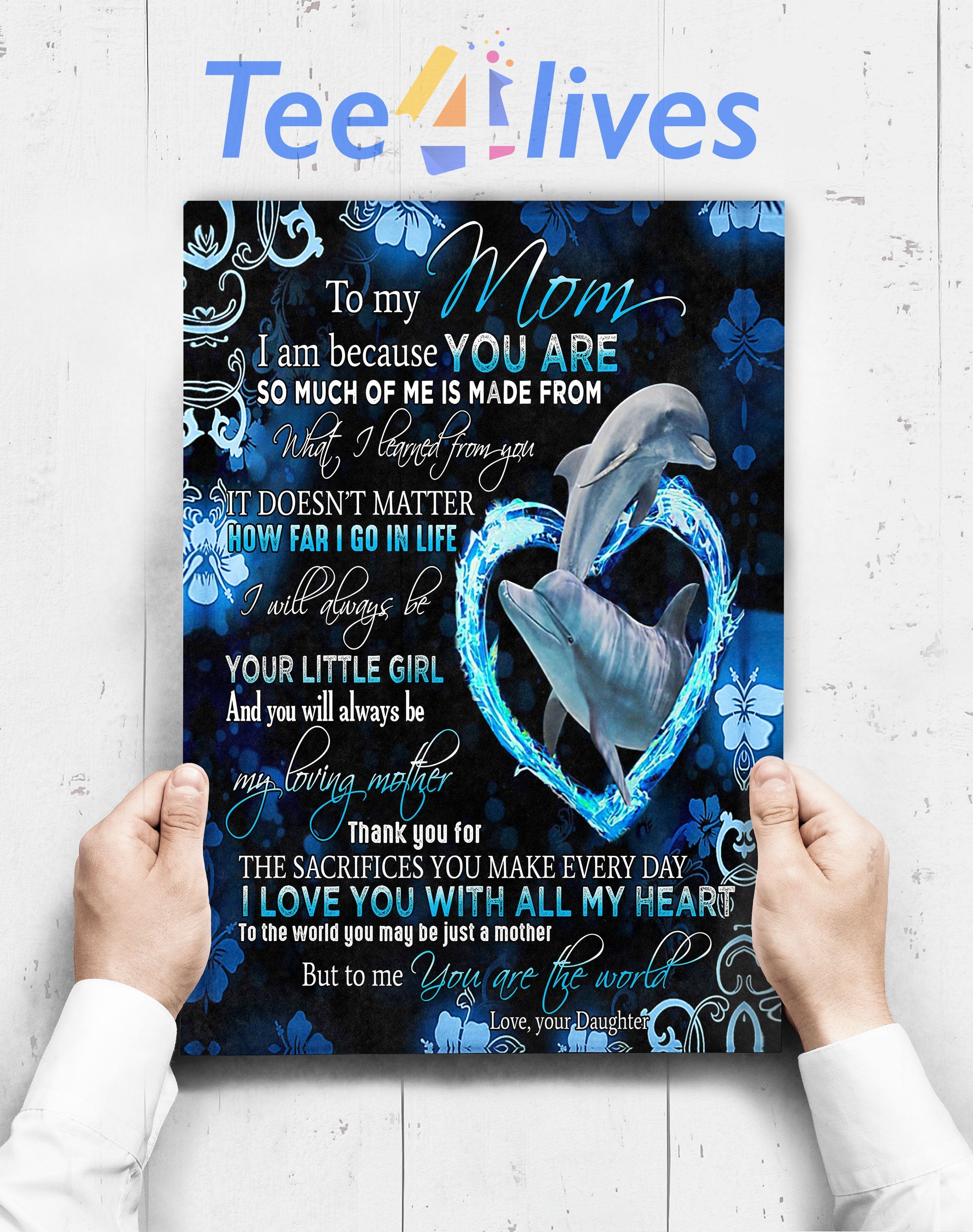 Custom Poster Prints Wall Art Dolphin To My Mom Poster – Gift For Mom