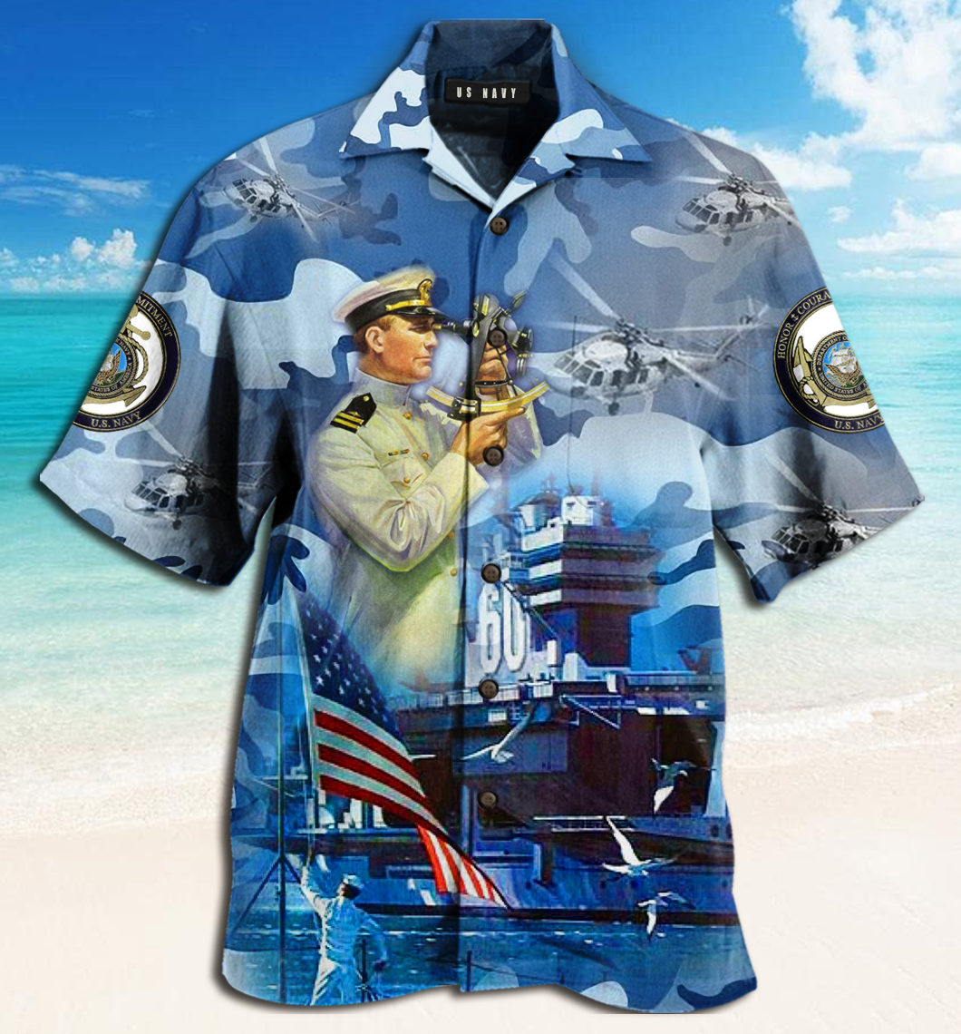 We Own The Sea Us Navy Hawaiian Shirt Pre10406