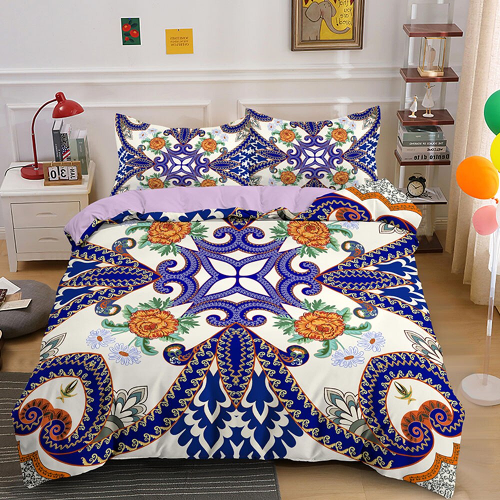 3D Mandala Bohemian Bedding Sets Queen Size Duvet Cover Set With Pillowcase Bedline Home Decor Textile