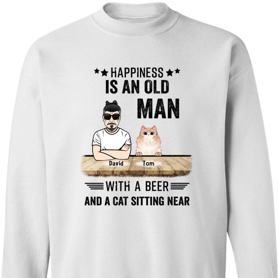 Happiness Is An Old Man With A Beer Customized Sweatshirt – Trending Personalized