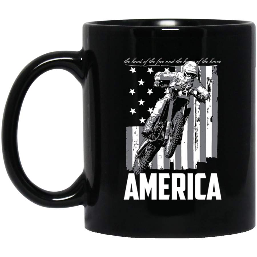 WAmerican flag motocross vintage racer 11 oz Mug