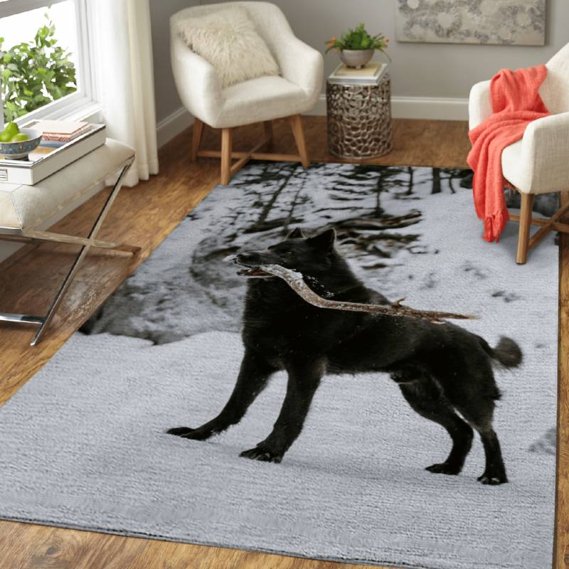 THE WOLF EAT WOOD  – Animals 38 Area Rug Carpet