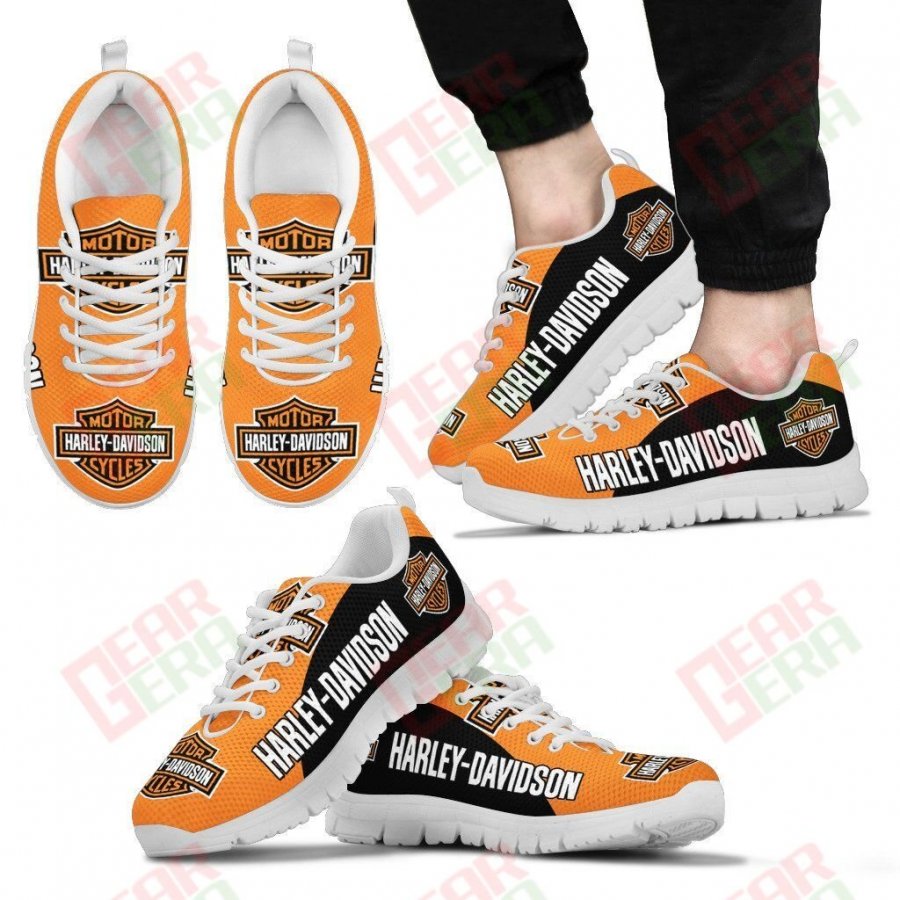 Harley Davidson Sneakers Mens Womens Motorcycle Lovers Custom Print Footwear Casual Riding Shoes GE186