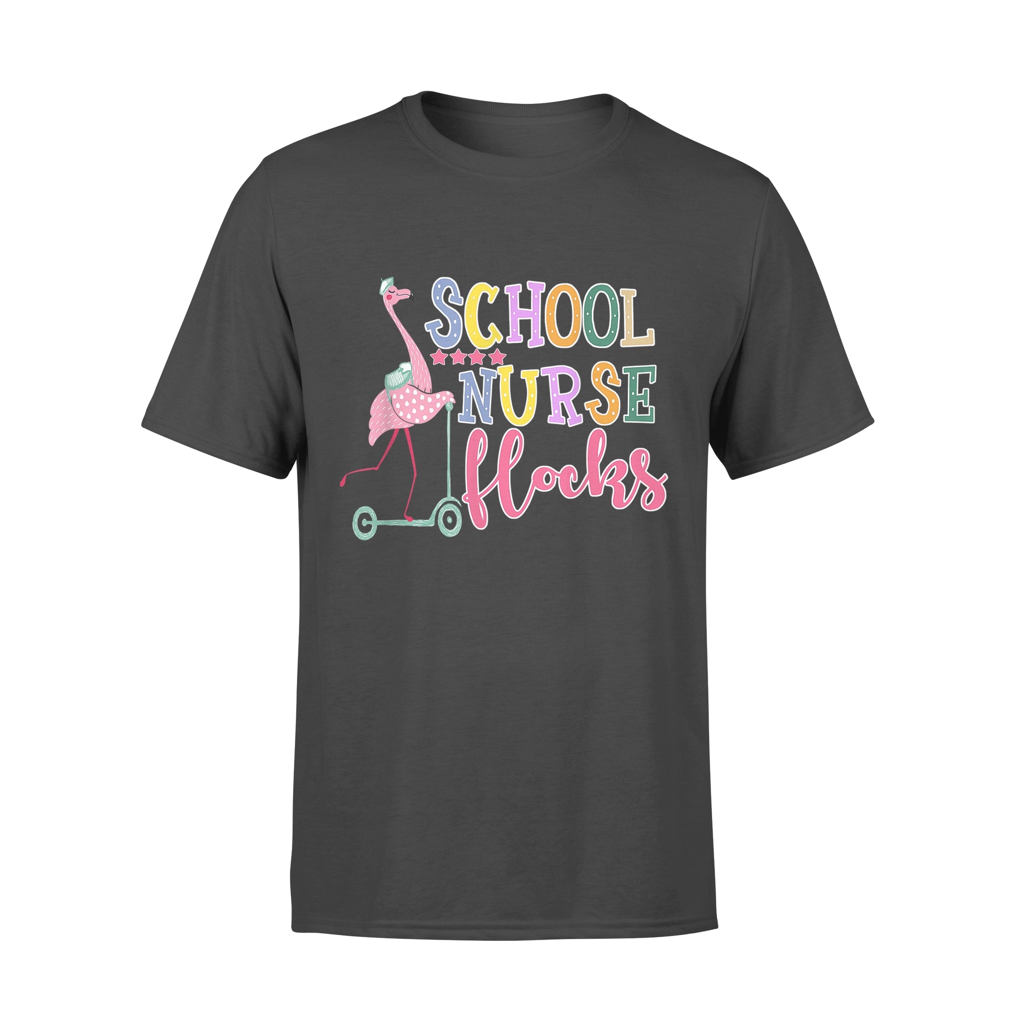 Back To School Tshirt School Nurse Flock Flamingo – Comfort T-shirt