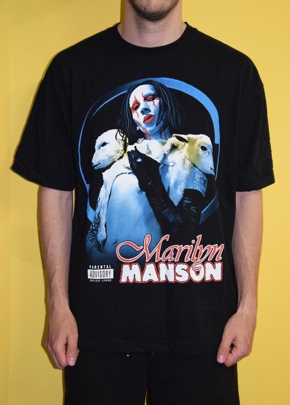 Marilyn Manson Vintage Shirt Black Fear Factory Mudvayne Drowning Pool Godsmack Megaherz Clawfinger Faith No More Skinny Puppy Shirt