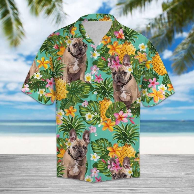 Artsyhomes Tropical Pineapple Bulldog Hawaiian Ha78534