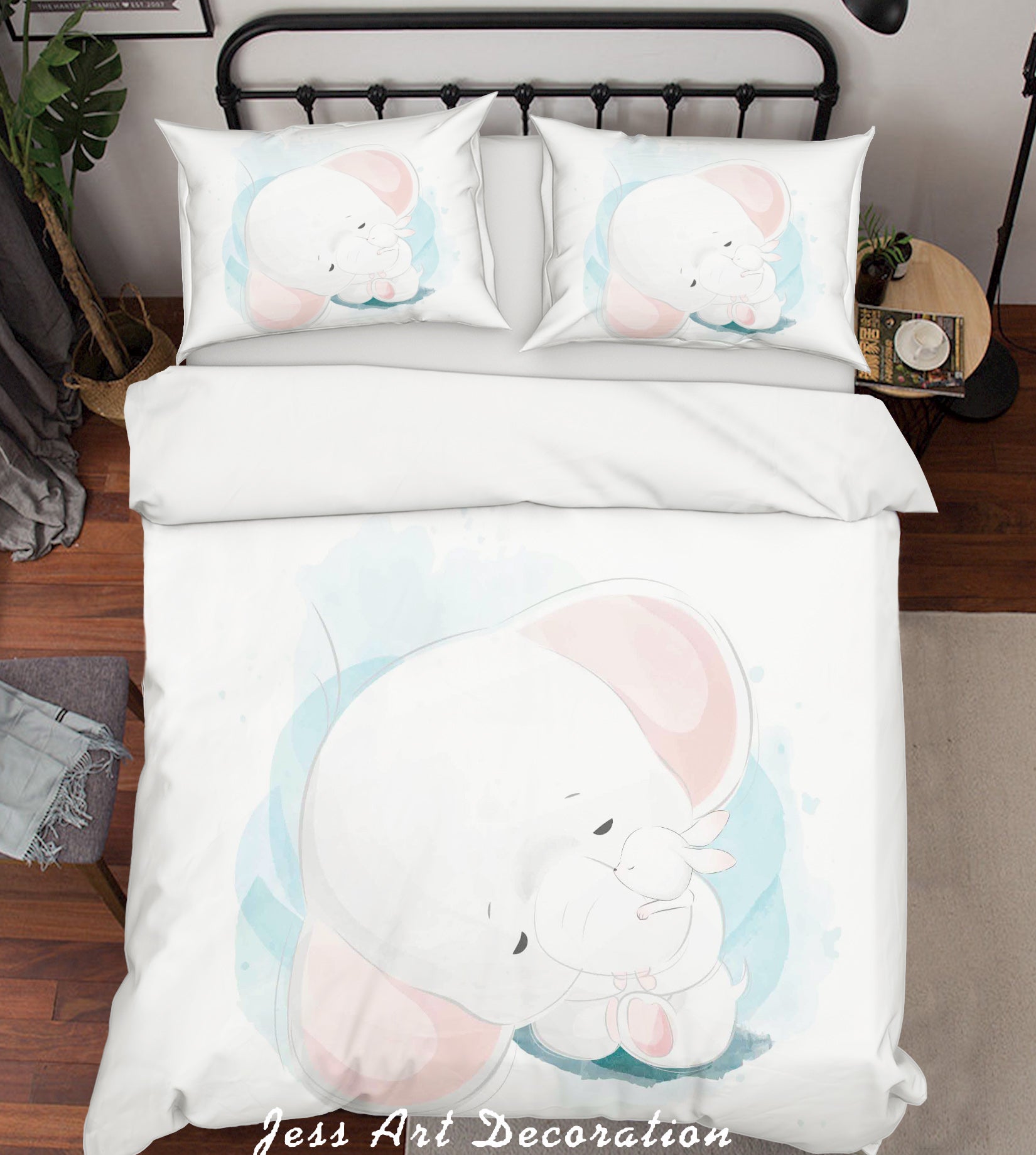 3D Elephant Rabbit Quilt Cover Set Bedding Set Duvet Cover Pillowcases Sf97