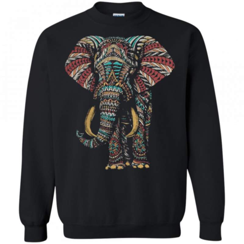 Shop High Quality Riot Society Ornate Elephant G180 Gildan Crewneck Pullover Sweatshirt  8 Oz.