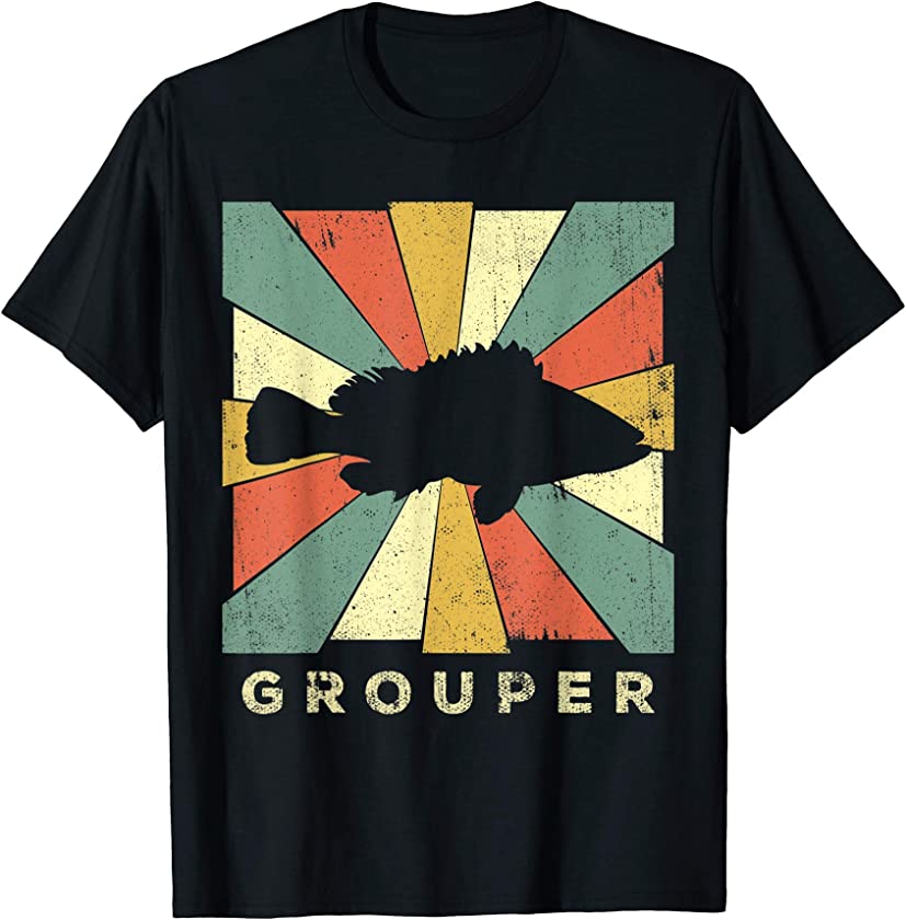 Vintage Grouper Fish Lover Retro Style Animal T-Shirt