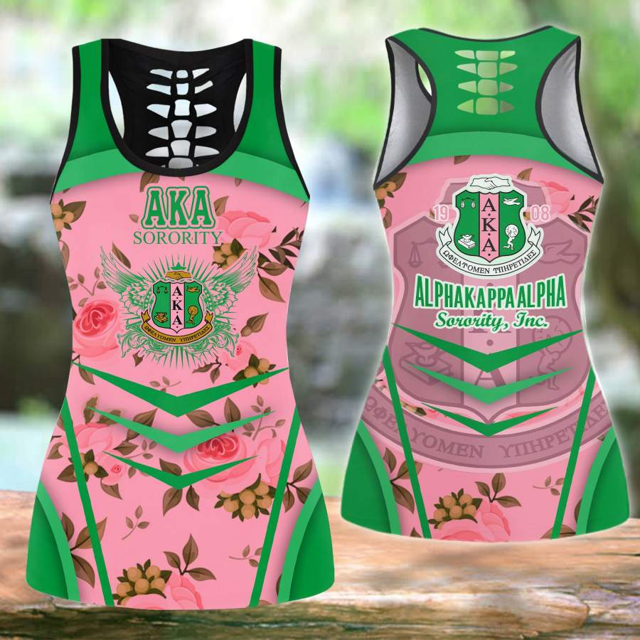 COMBO ALPHA KAPPA ALPHA HOLLOW TANkTOP AND LEGGING SET OUTFIT