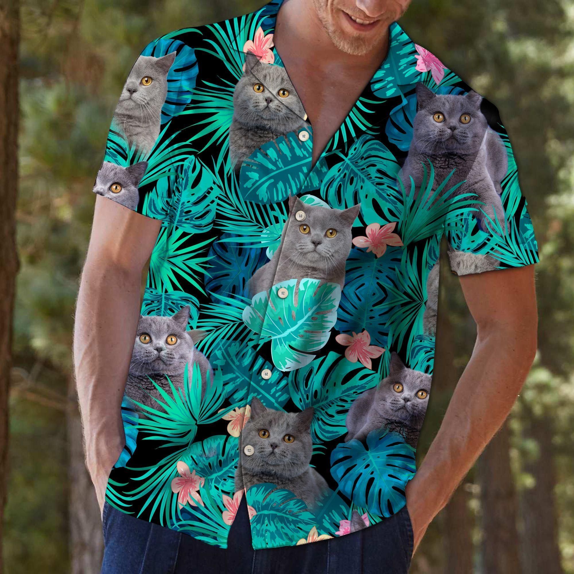 Tropical British Shorthair Aloha Hawaiian Shirt Colorful Short Sleeve Summer Beach Casual Shirt For Men And Women