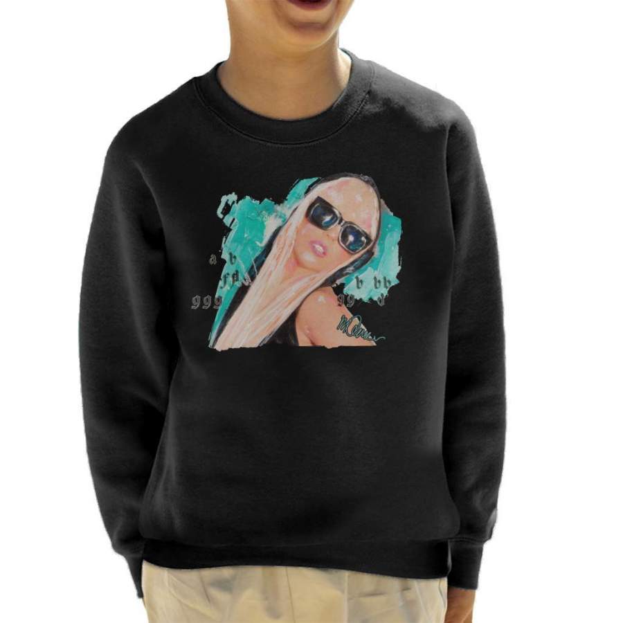 Sidney Maurer Original Portrait Of Lady Gaga Shades Kid’s Sweatshirt