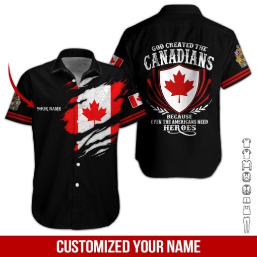 Proud Canadian Custom Name Hawaii Shirt For Men Women Adult Ha23790