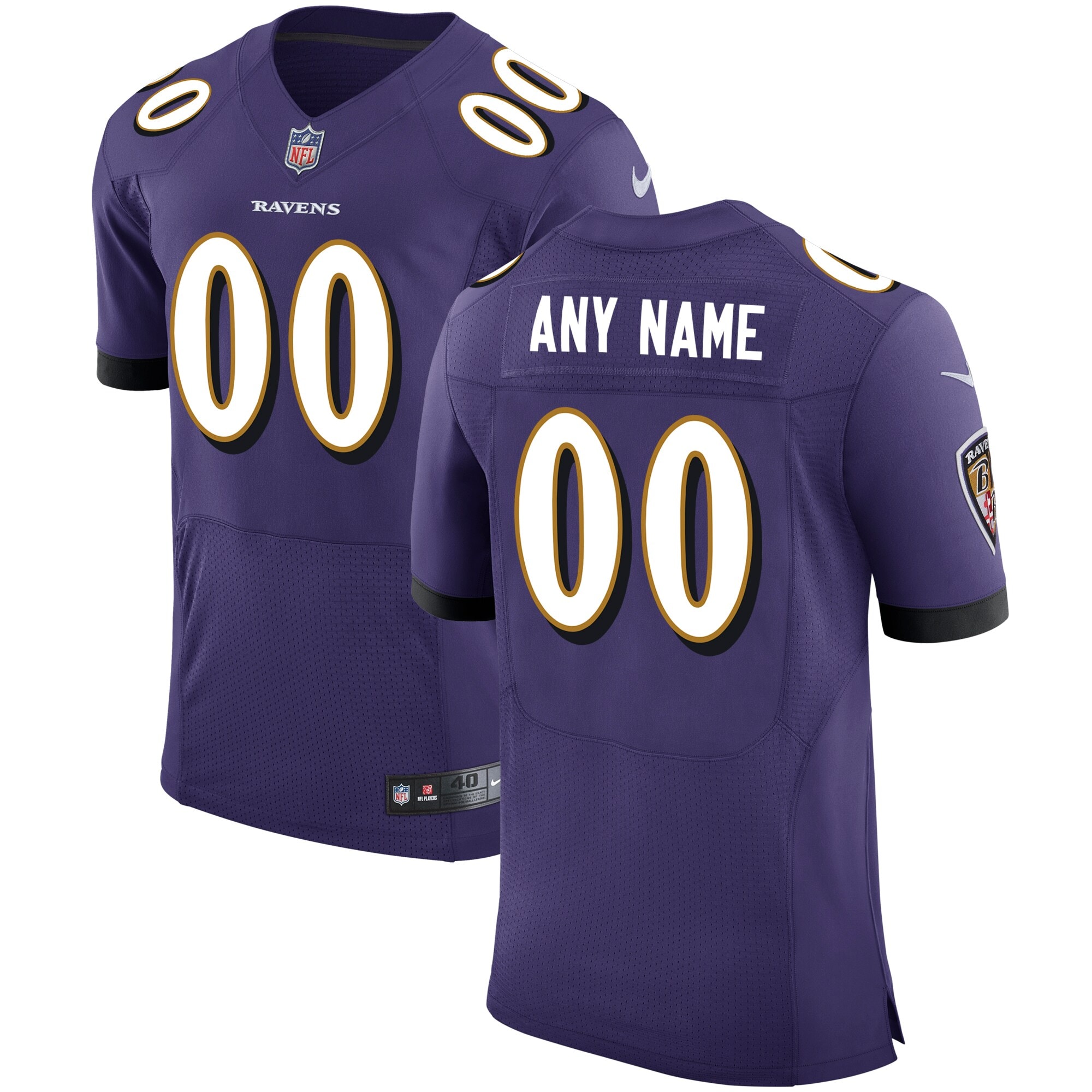 Baltimore Ravens Speed Machine Custom Elite Jersey – Purple