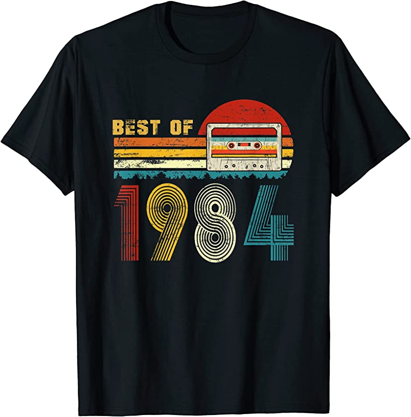 37Th Bday Gifts Best Of 1984 Retro Cassette Tape Vintage T-Shirt