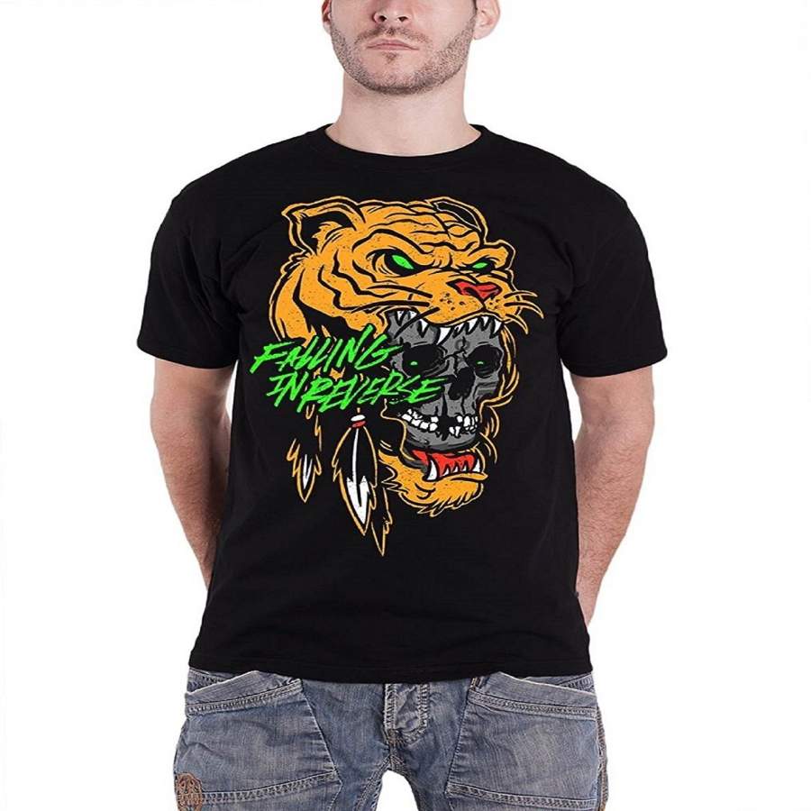 Custom Fashion T Shirt Falling In Reverse Men’s Lion Skull Head T-Shirt Men’s Short Sleeve Cool T-Shirt