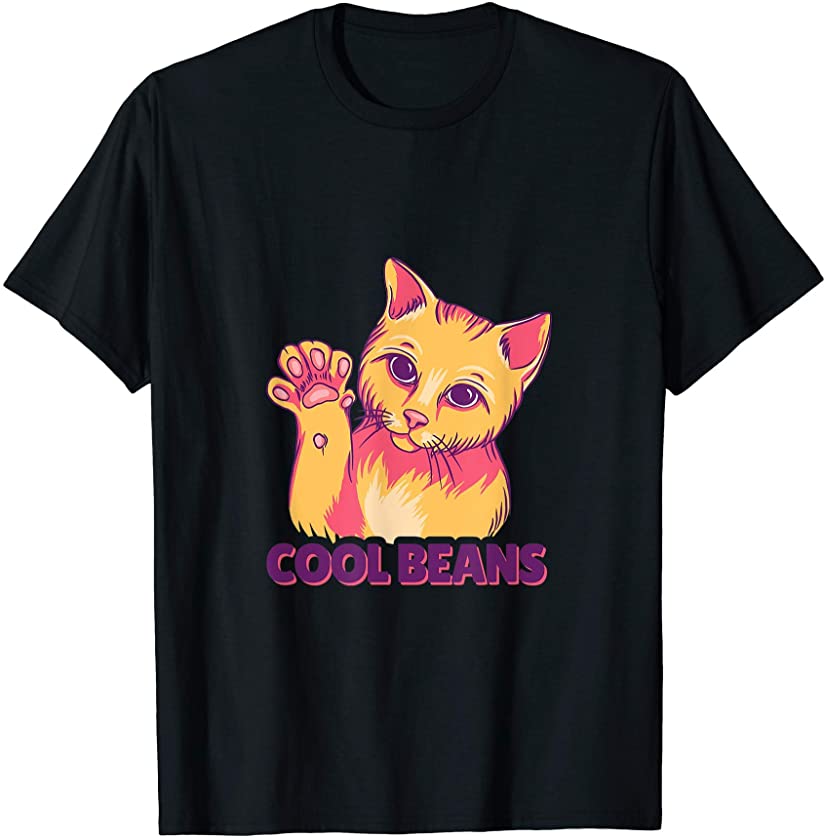 Cool Beans Lover Cute Pink Kitten Paws Cat Animal Furry Pet T-Shirt