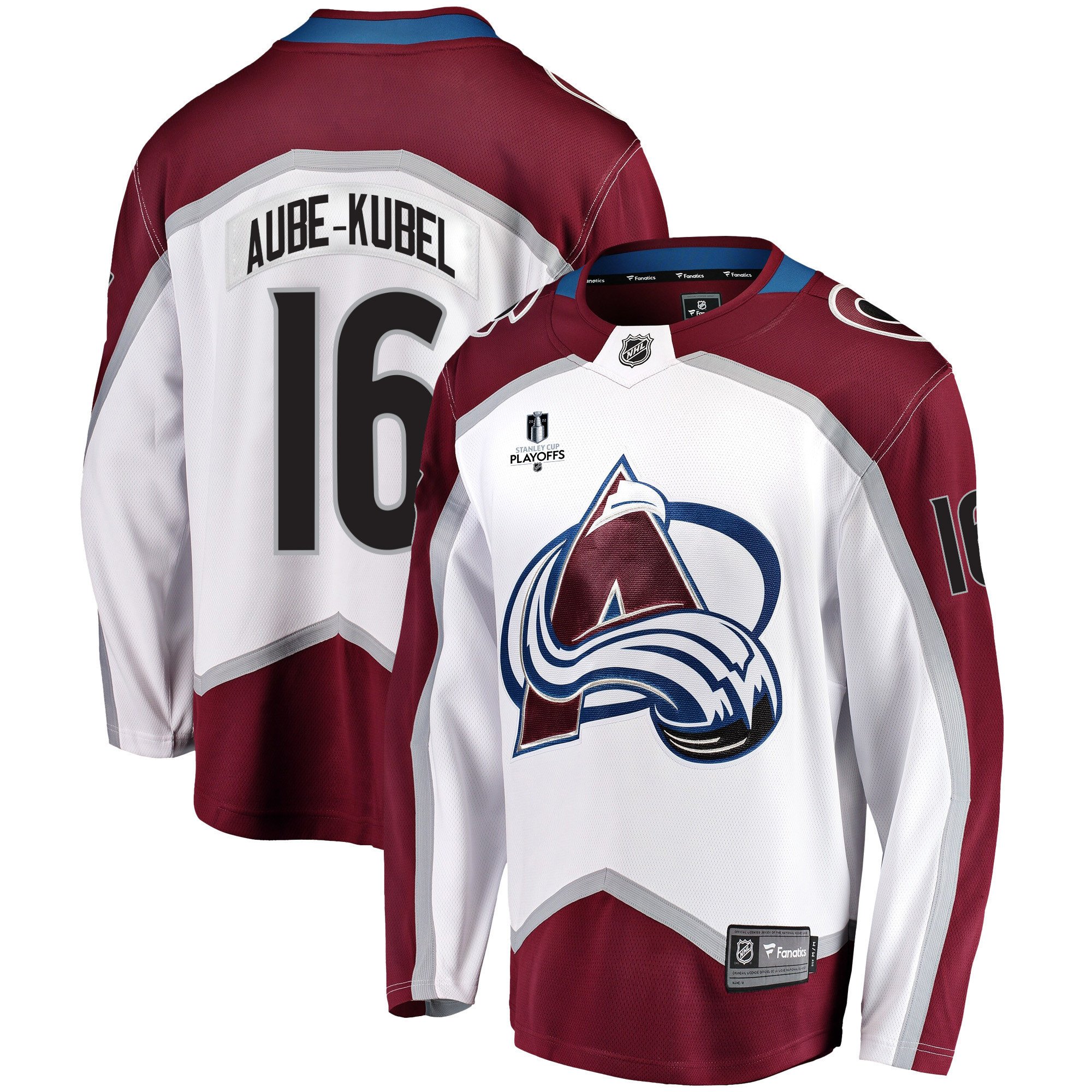 Colorado Avalanche Nicolas Aube-Kubel 16 Away 2022 Stanley Cup Playoffs Breakaway Men Jersey – White