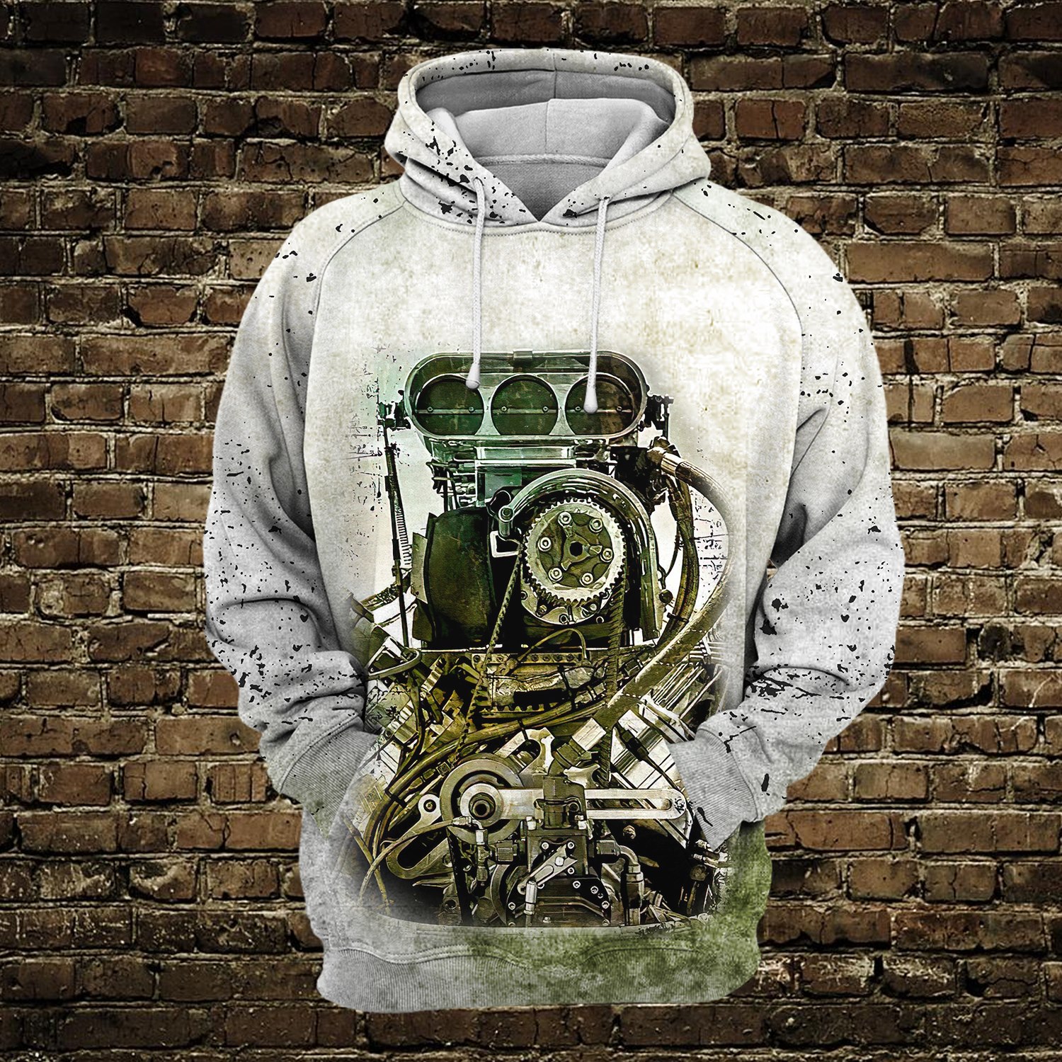 Mechanic White Hoodie T-Shirt