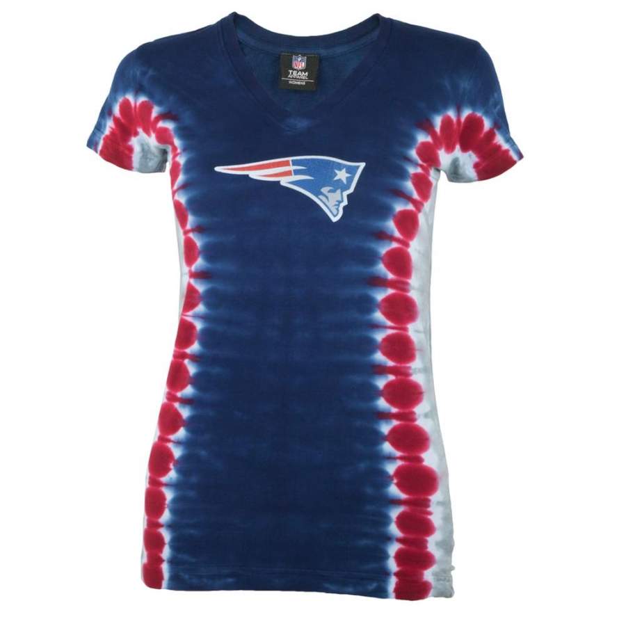 New England Patriots – Logo Juniors Tie Dye V-Neck T-Shirt