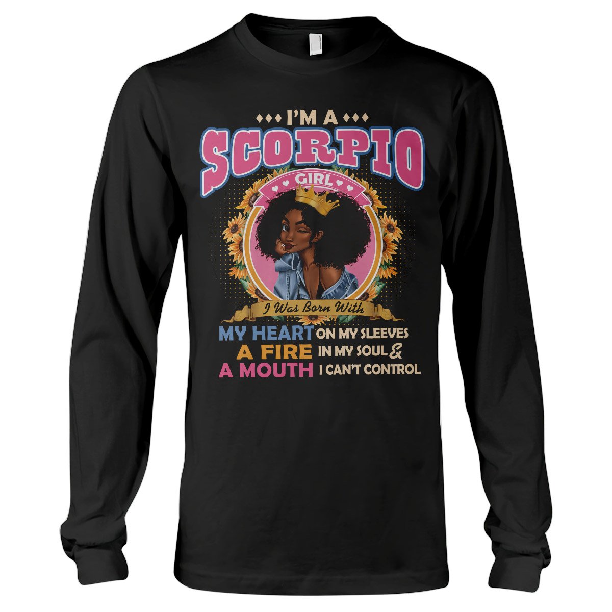 Black Queen Im A Scorpio Girl Ez13 1609 Long Sleeve T-Shirt