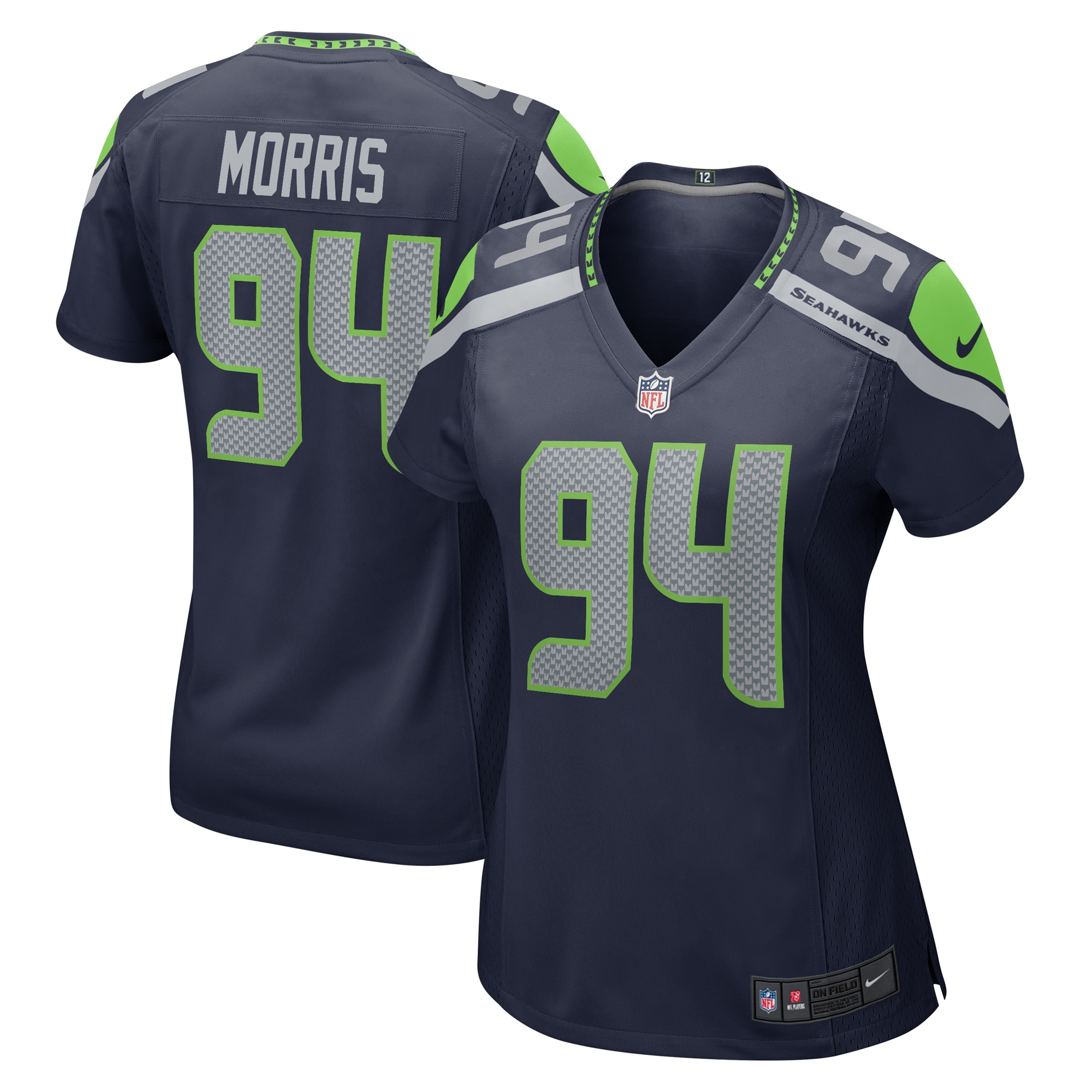 Women’s Seattle Seahawks Mike Morris College Navy  Game Jersey