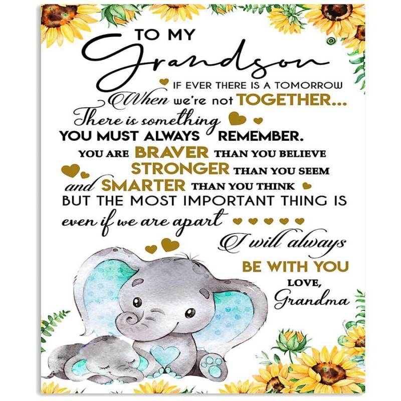 That’s Messages With Lovely Elephant For Grandson From Grandma Vertical Poster