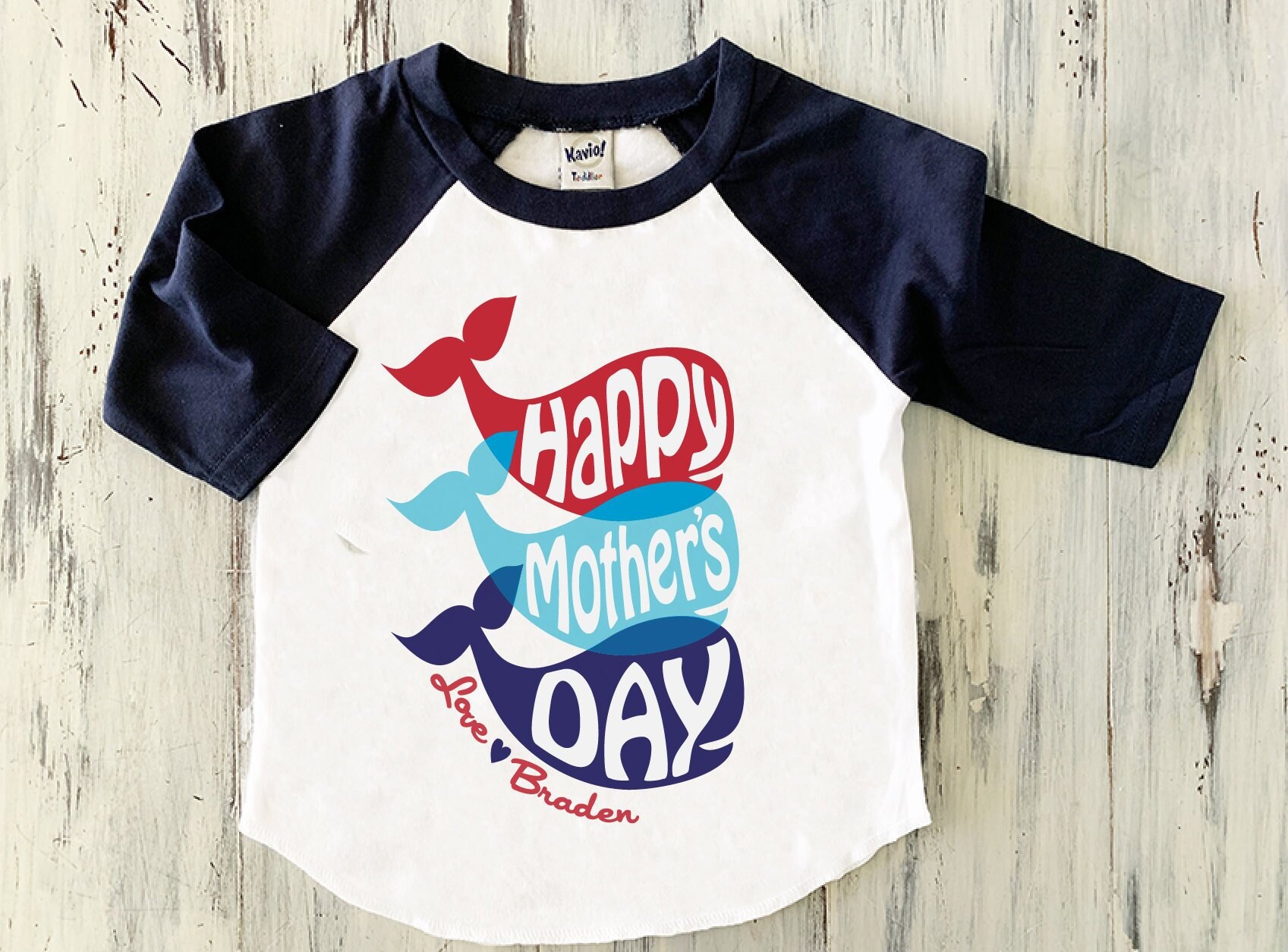 Kids Happy Mothers Day Shirt Personalized Boys Mothers Shirt Mother’s Day Gift from Son Happy Mothers Day Whale Shirt Mothers Day Raglan