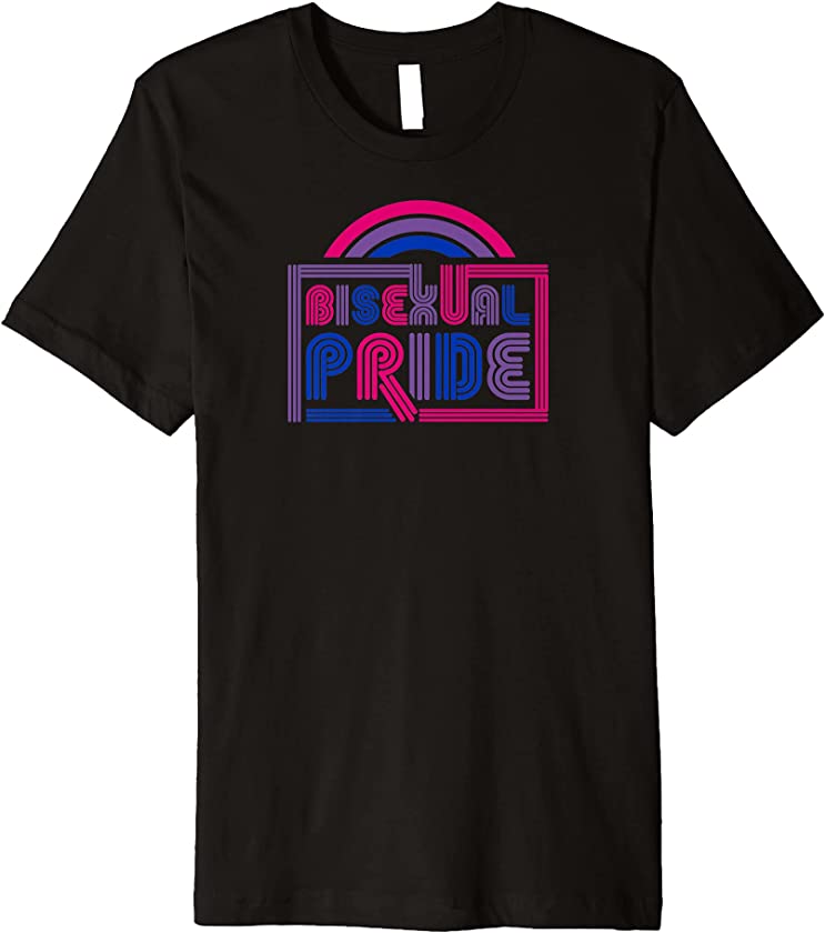 Bisexual Pride Retro Vintage Style Rainbow Flag Aesthetic Premium T-Shirt