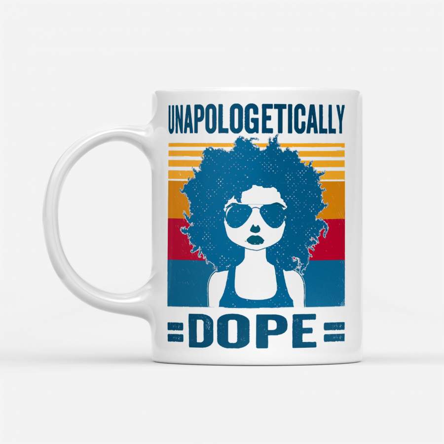 Unapologetically Dope Black Girl Black Lives Matter Vintage Reto – White Mug