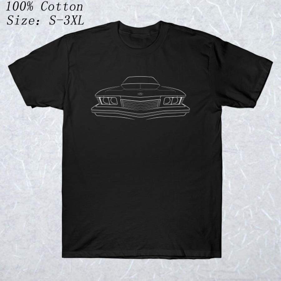 1973 Buick Riviera – Front Stencil White T-Shirt Funny T Shirts Mother Tshirt Cycling Mens Black T Shirt Tshirts Men