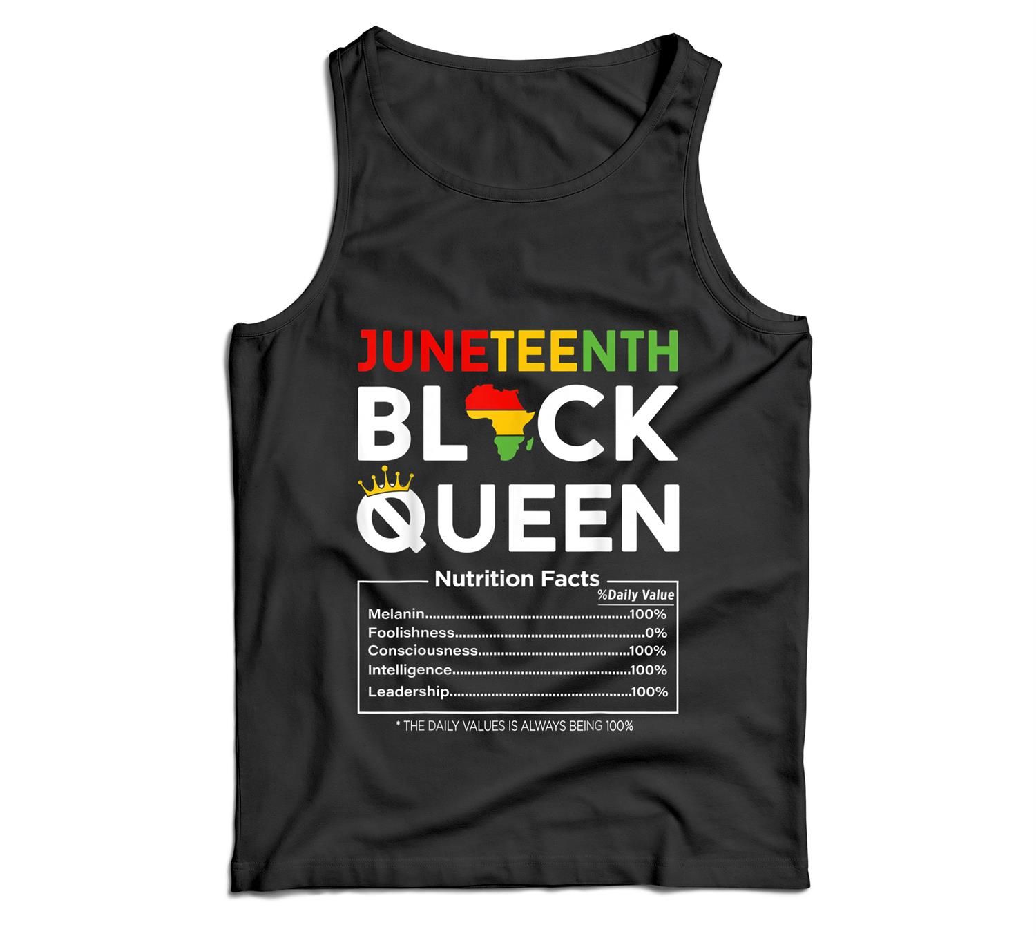 Juneteenth Womens Black Queen Nutritional Facts 4Th Of July Men Tank Top