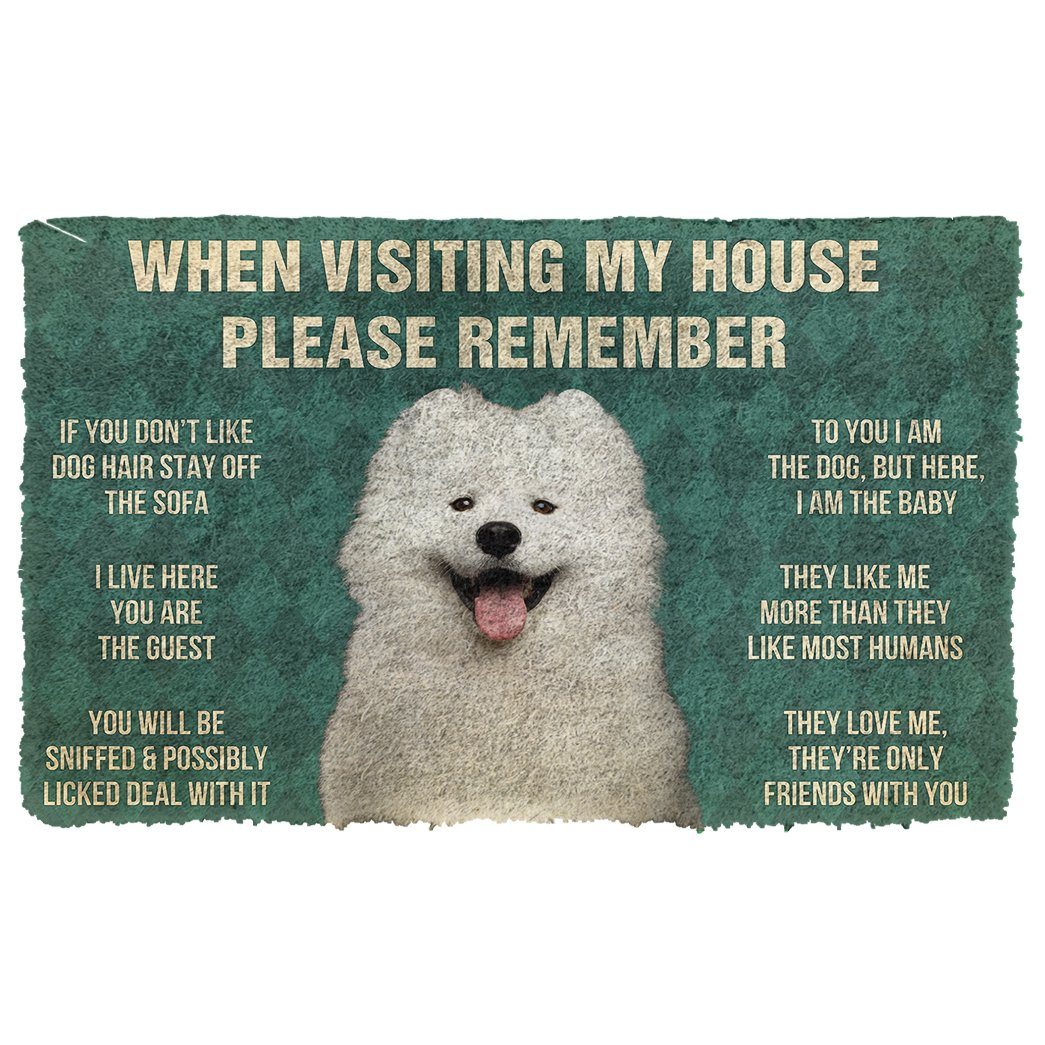 Gearhumans  Gearhuman 3D Please Remember Samoyed House Rules Custom Doormat