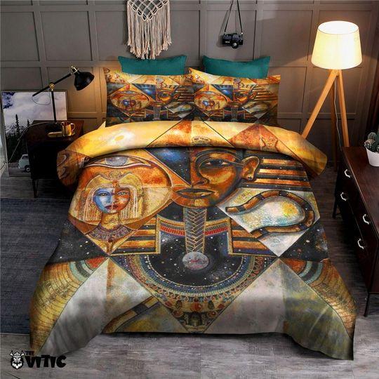 ViticStore™ Egyptian Pharaoh Art – 3D all over printed queen size bedding set, home decor, unique gift for family, awesome gift idea