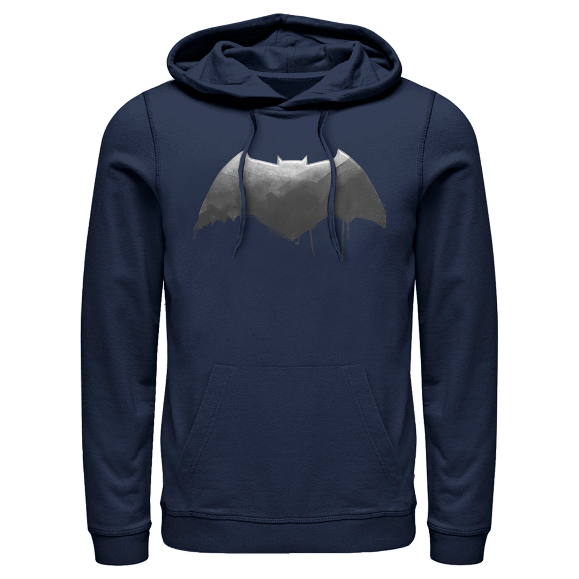 Zack Snyder Justice League Men’S Batman Silver Logo  Pull Over Hoodie