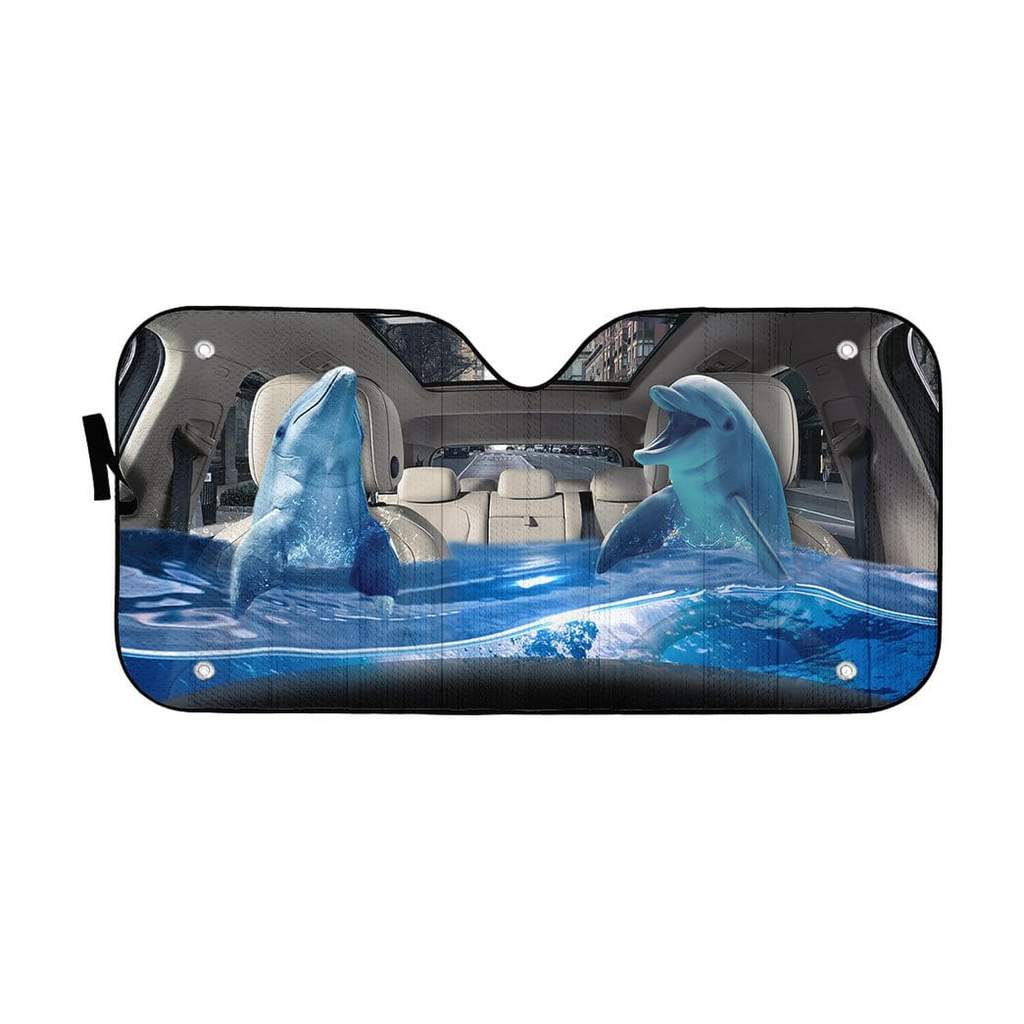 Gearhuman 3D Dolphins Custom Car Auto Sunshade amazing best gift ideas 2021