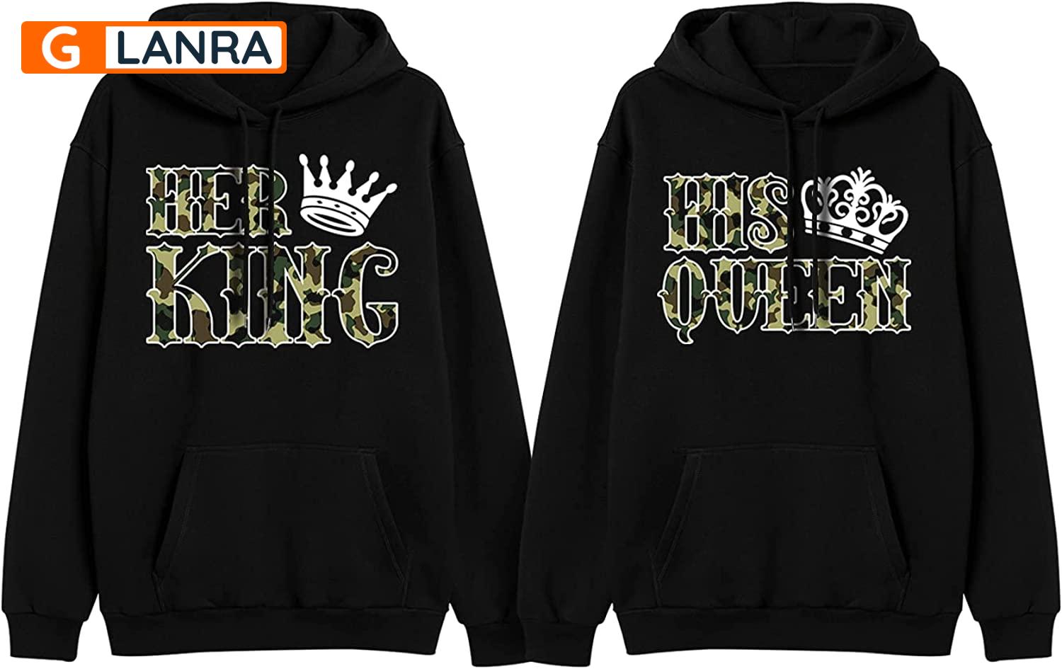 Her King His Queen Hoodie, Crown Camouflage Couple Hoodie, Matching Couple Hoodie, Husband Wife Hoodie, Unisex Sweater, Sweatshirt