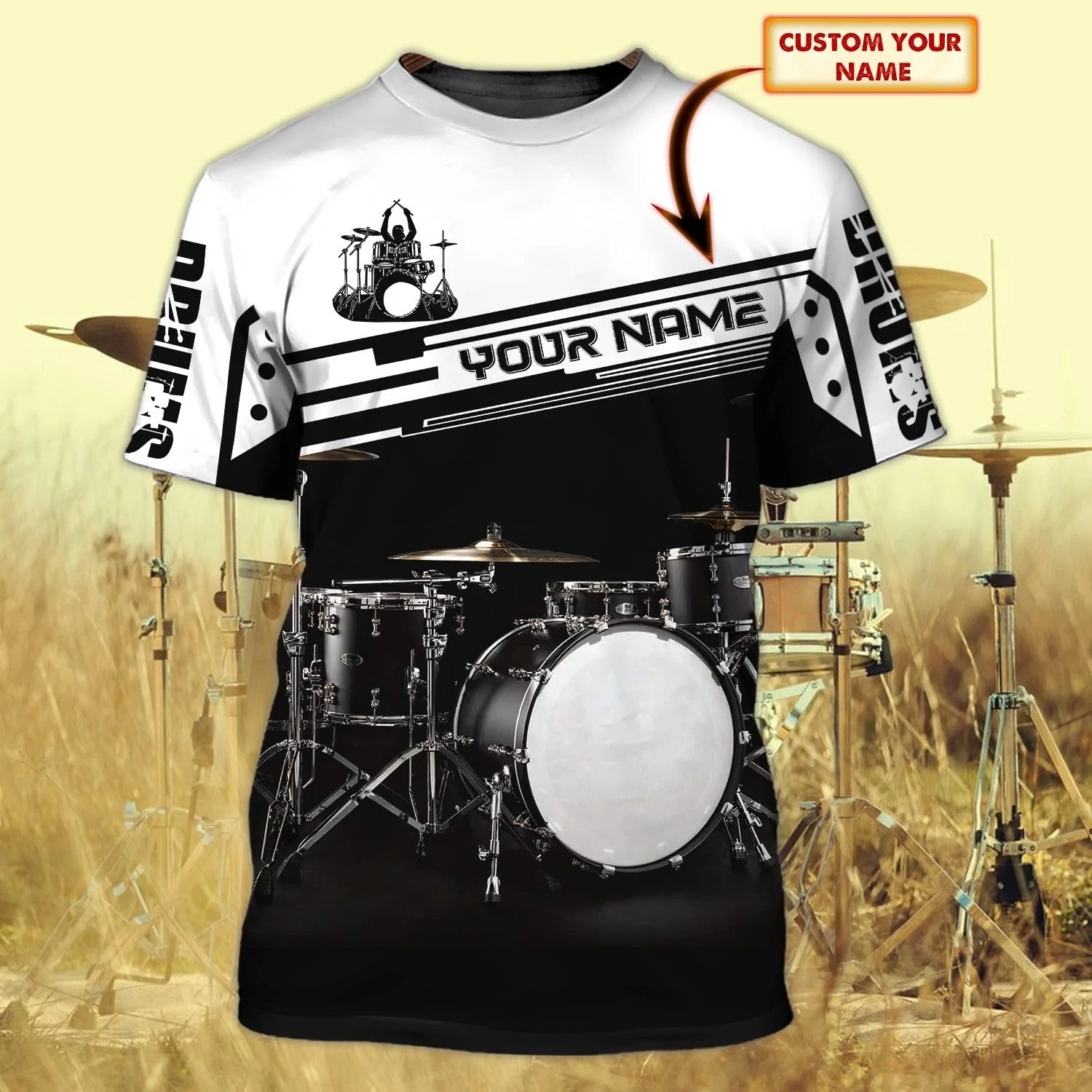 Custom 3D All Over Print Drummer Shirt, T Shirt For Drummer, Drummer Gifts