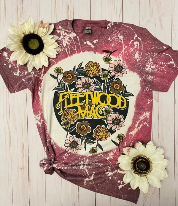 Women’S Custom Hand Bleached Band T-Shirt Fleetwood Mac