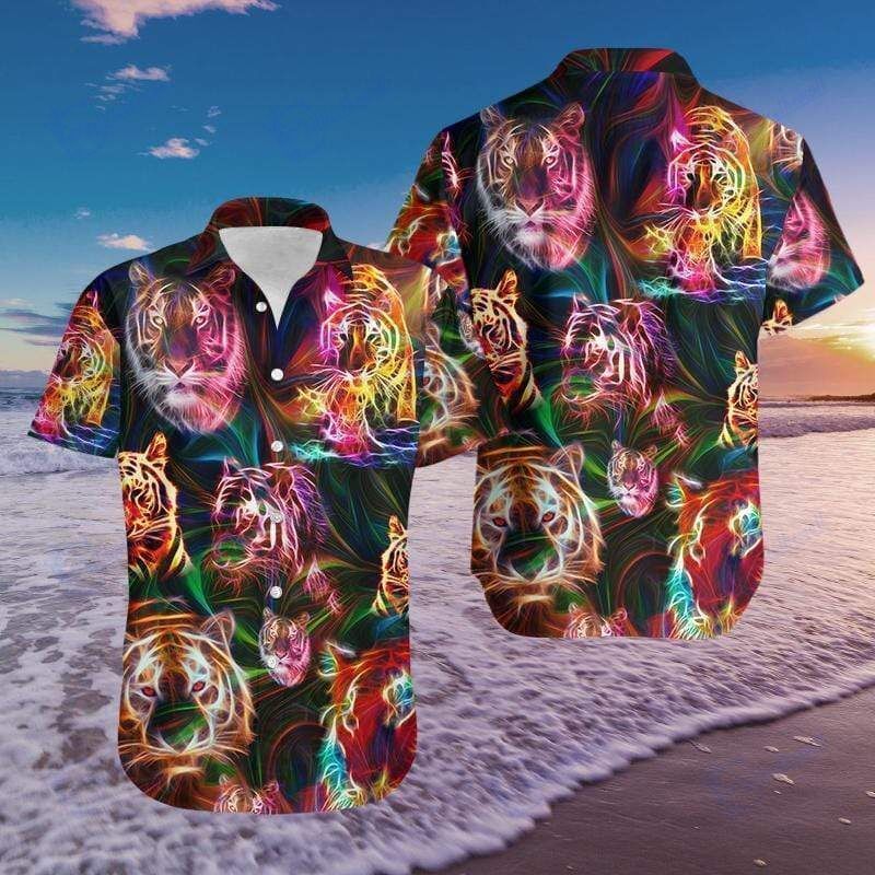 Beach Shirt Hawaiian Aloha Shirts Tiger Fantasy 2708H- Chillicothemall