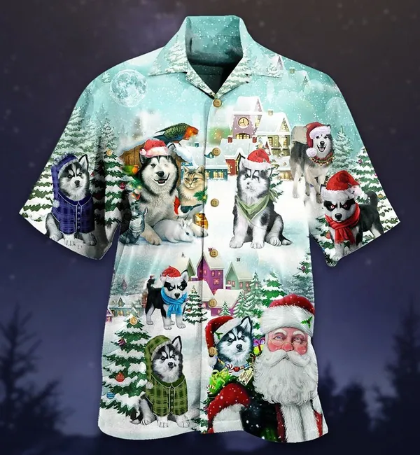 Dogs Merry Christmas Hawaii Shirt For Men Women Ha14873