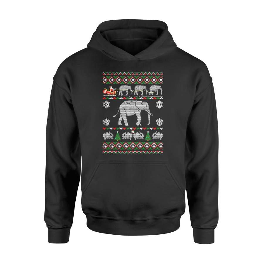 Elephant Lovers Ugly Christmas Hoodie