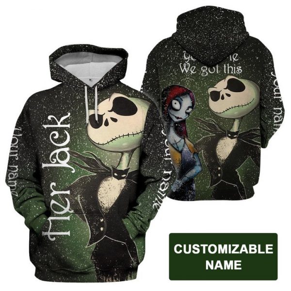 Her Jack His Sally 3D Couple Printed Apparel
