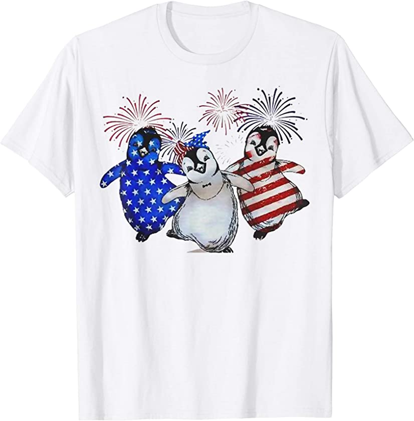 Penguin 4th Of July American Flag Shirt Penguin Lovers Gift